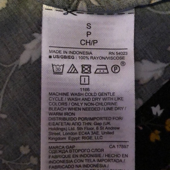 GAP black flowered dress-Size Small - Picture 5 of 5